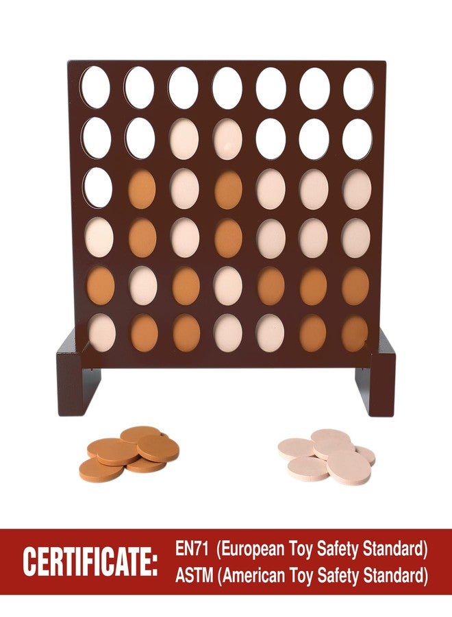 GOTHINK Wooden Four in a Row Game, Classic Strategy Game for Kids and Adults, Perfect for Family Picnics, Camping, Great Travel Game - Image 3
